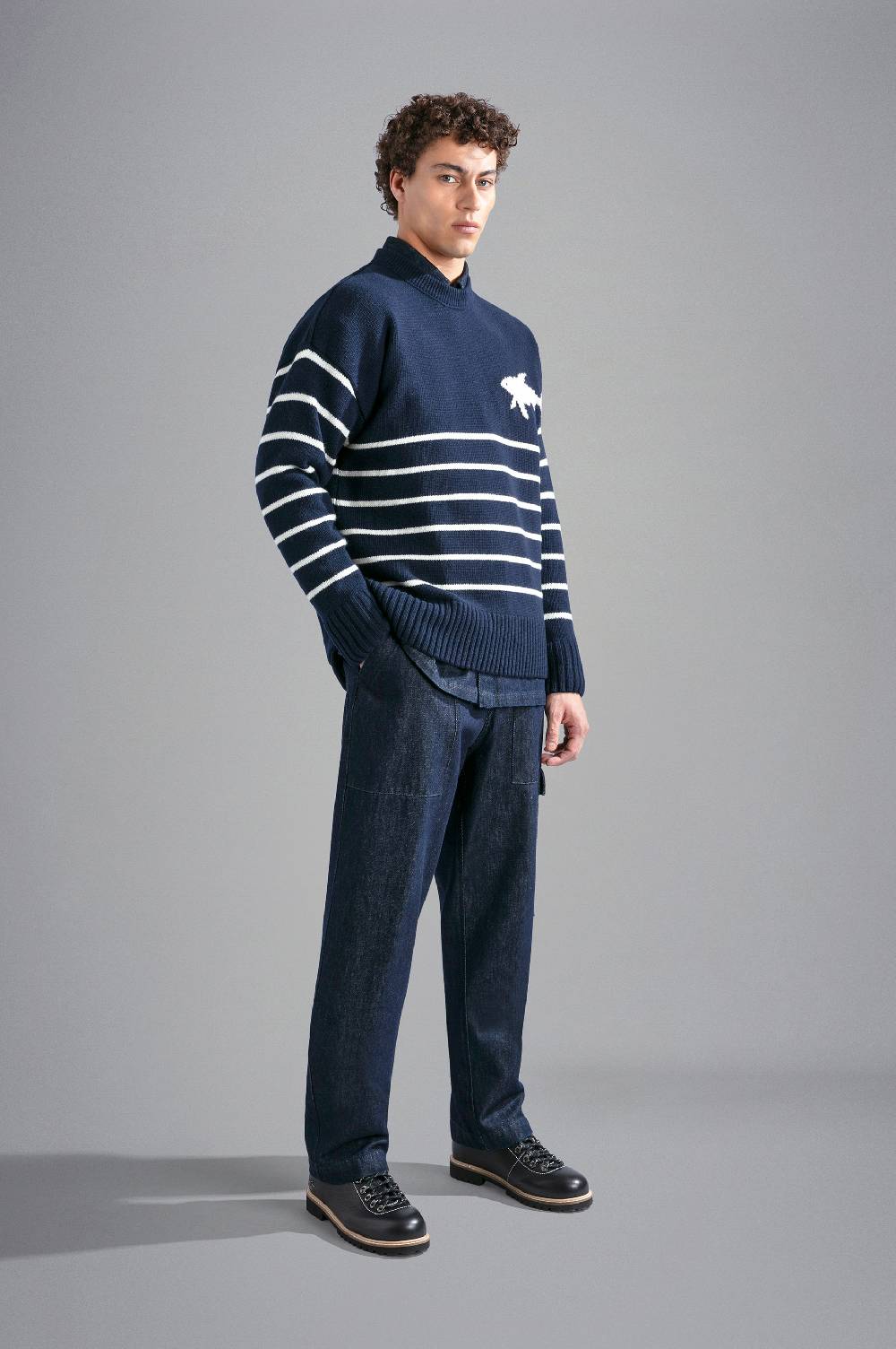 Paul & Shark Maglia in Re-Wool con intarsio Shark Paul & Shark Offerta Pasqua