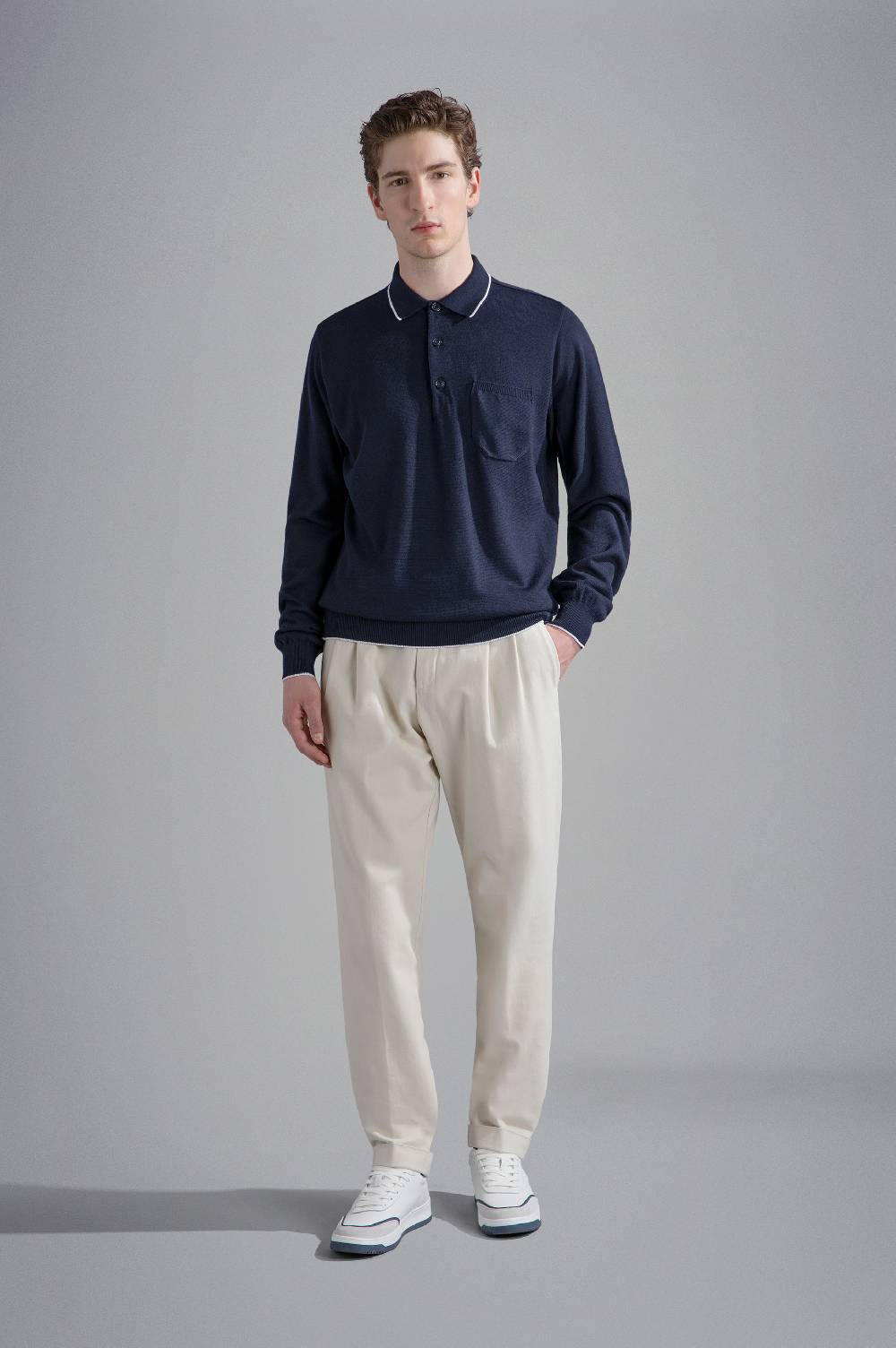 Paul & Shark Polo in Summer Wool con profili a contrasto Paul & Shark Sostegno trimestrale