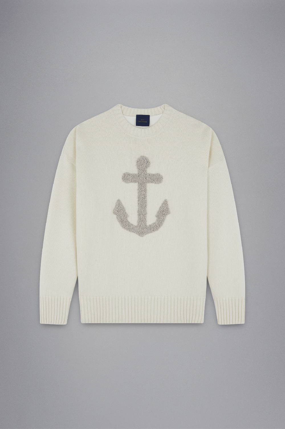 Paul & Shark Girocollo Re-Wool con ancora ricamata Paul & Shark Qualità Garantita