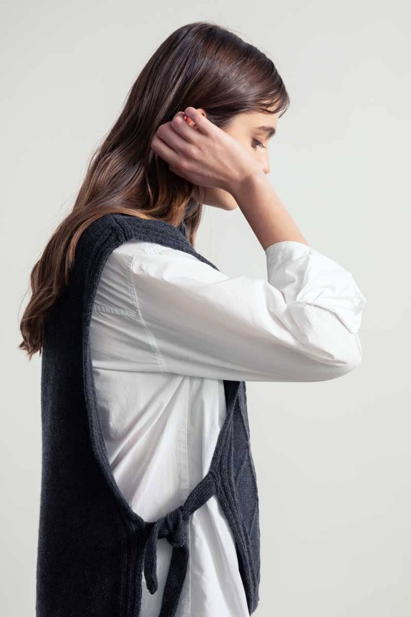 Rifò DELIA Gilet Collo Alto Lana Rigenerata Qualità