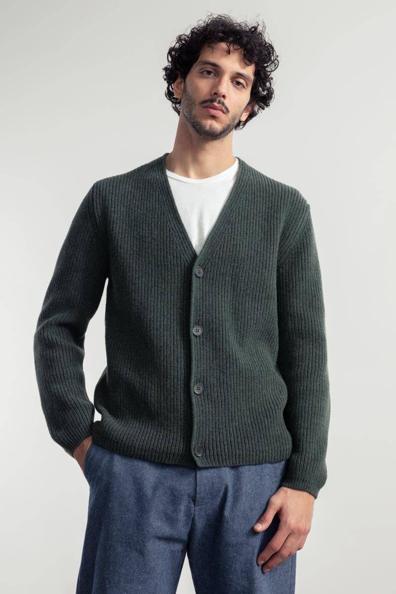 Rifò CLETO Cardigan Unisex Lana Rigenerata Sconto
