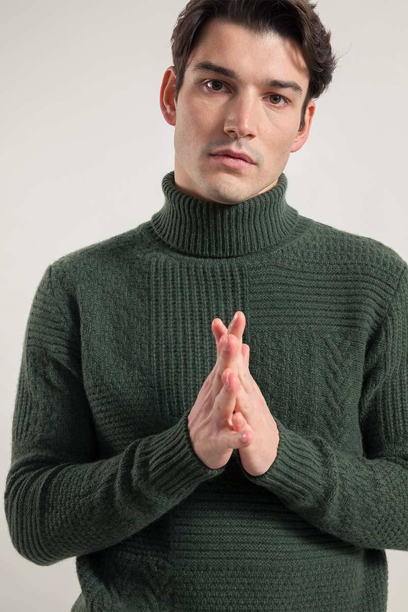 Rifò BARTOLOMEO Maglia Collo Alto Uomo Cashmere Rigenerato Negozio