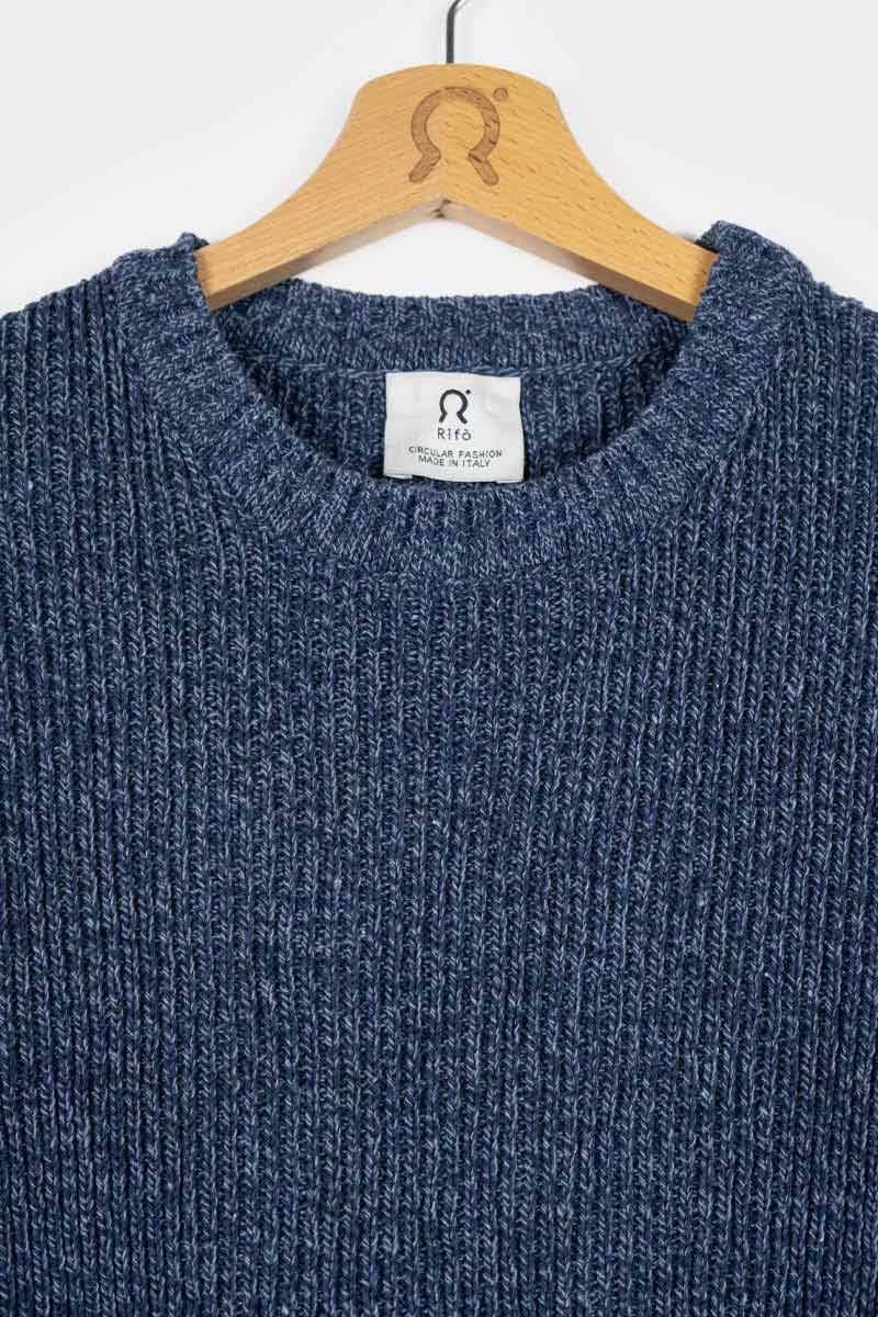 Rifò COSIMO Maglia Uomo Cotone Jeans Rigenerato Offerta speciale