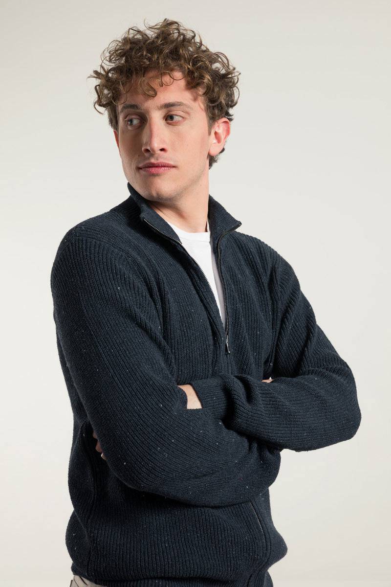 Rifò DUCCIO Cardigan Uomo Cotone Jeans Rigenerato Comprare a buon mercato