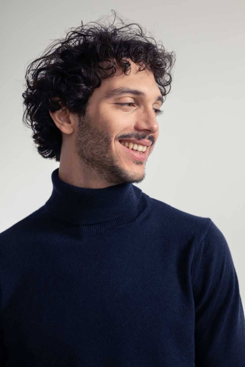 Rifò ALBERTO Maglia Collo Alto Uomo Cashmere Rigenerato Shopping online