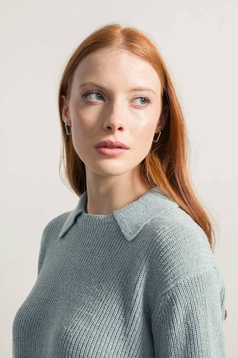 Rifò MARTINA Maglia Cropped Donna Cotone Jeans Rigenerato Comprane uno, ottenene uno gratis