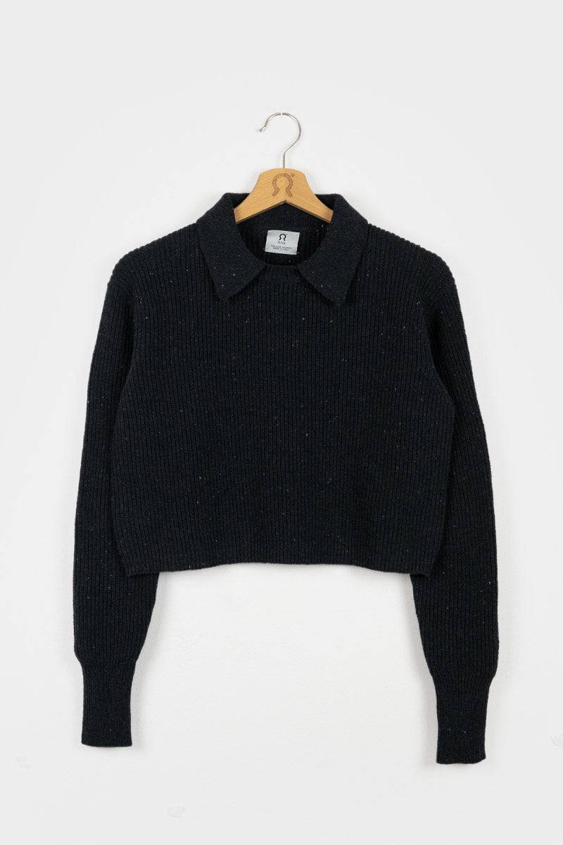 Rifò MARTINA Maglia Cropped Donna Cotone Jeans Rigenerato Offerte giornaliere
