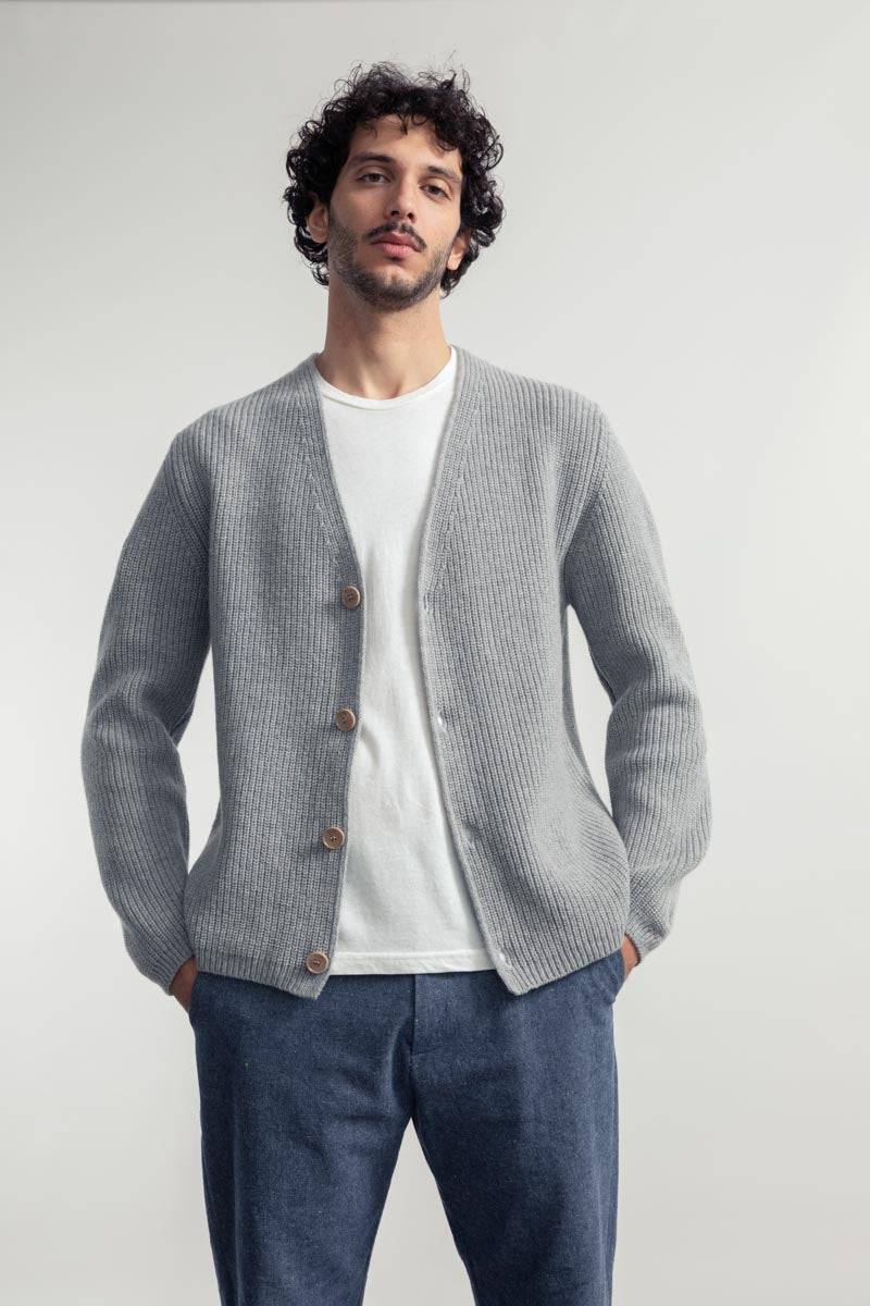 Rifò CLETO Cardigan Unisex Lana Rigenerata Enormi risparmi