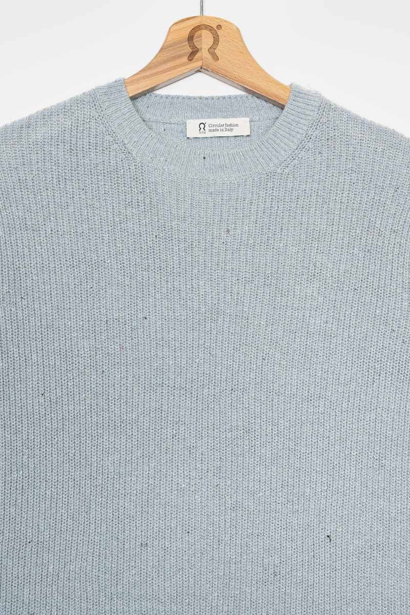 Rifò VITTORIO Maglia Girocollo Uomo Cotone Jeans Rigenerato Saldi Di Fabbrica