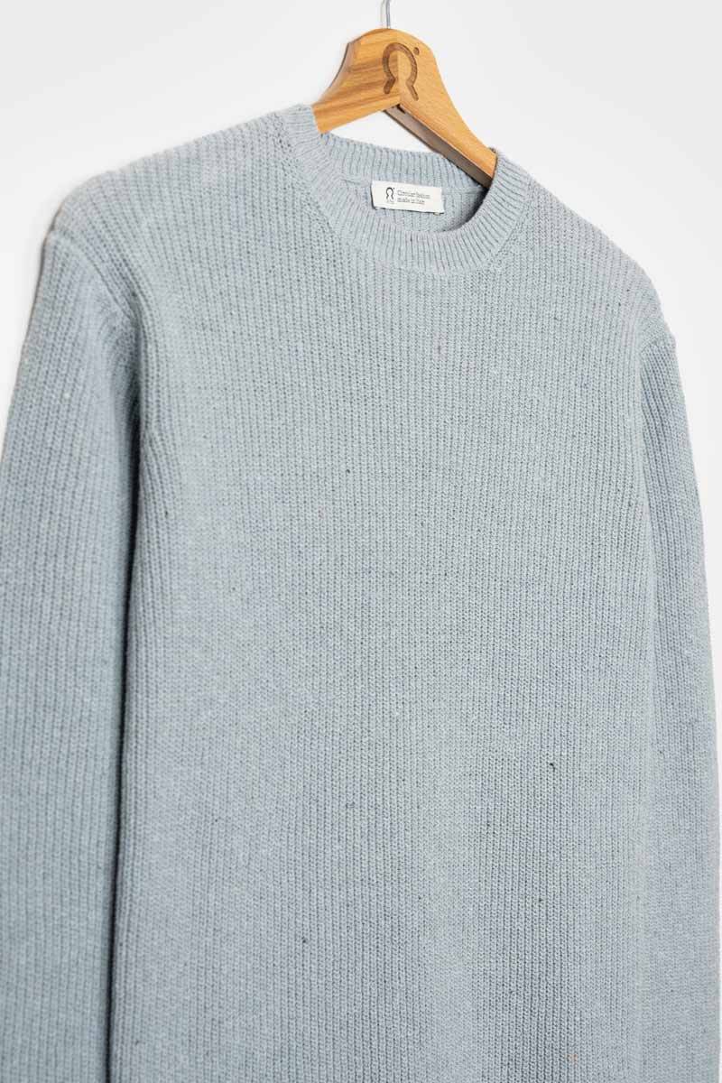Rifò VITTORIO Maglia Girocollo Uomo Cotone Jeans Rigenerato Saldi Di Fabbrica