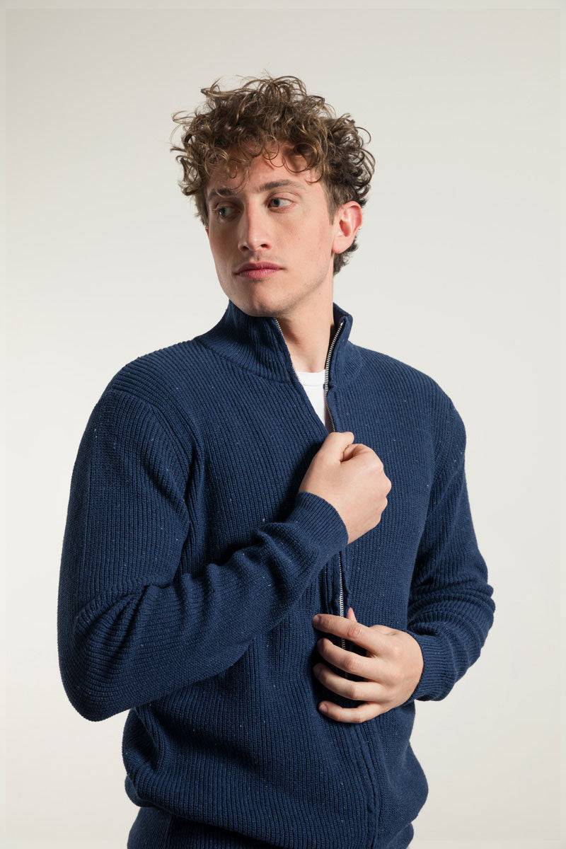 Rifò DUCCIO Cardigan Uomo Cotone Jeans Rigenerato In Saldo