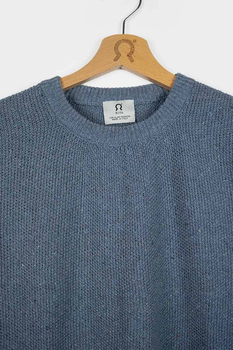 Rifò GINO Maglia Uomo Cotone Jeans rigenerato Moda