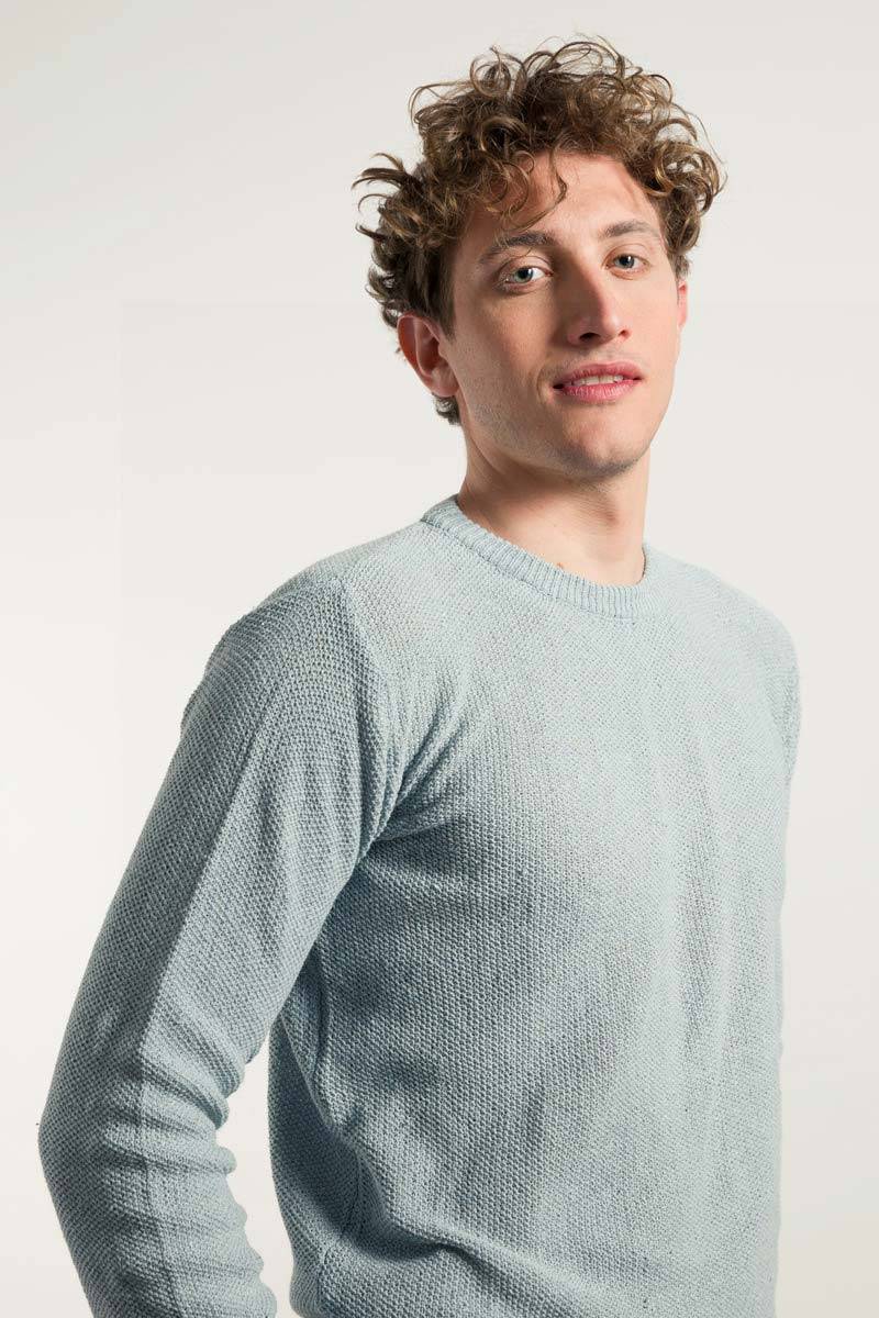 Rifò GINO Maglia Uomo Cotone Jeans rigenerato Spedizione gratuita