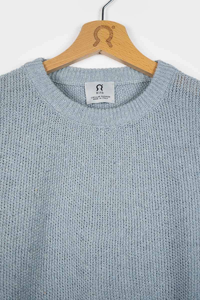 Rifò GINO Maglia Uomo Cotone Jeans rigenerato Spedizione gratuita