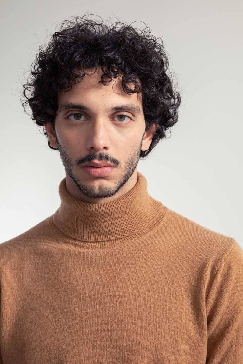 Rifò ALBERTO Maglia Collo Alto Uomo Cashmere Rigenerato Fornitura limitata