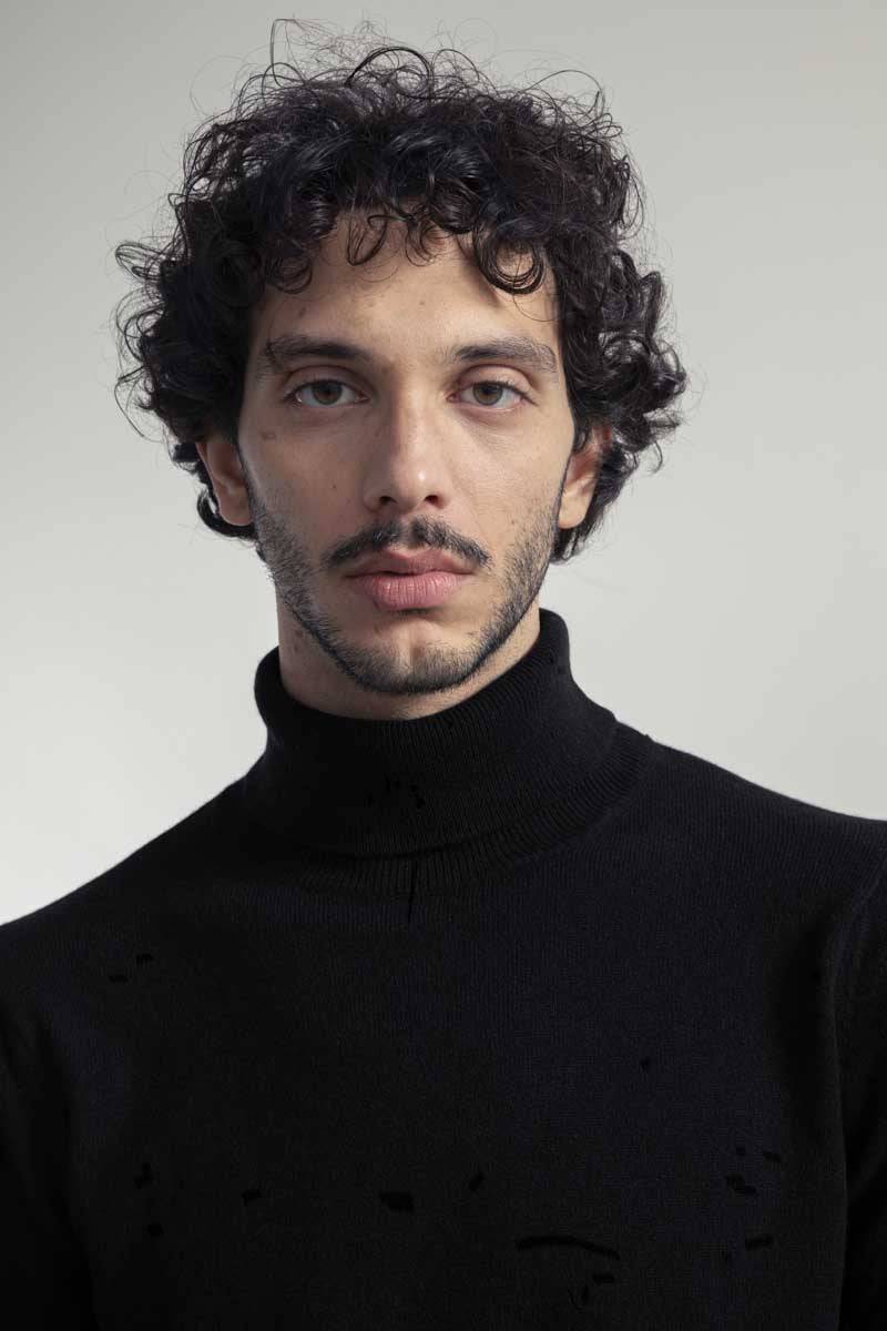 Rifò ALBERTO Maglia Collo Alto Uomo Cashmere Rigenerato Shopping online