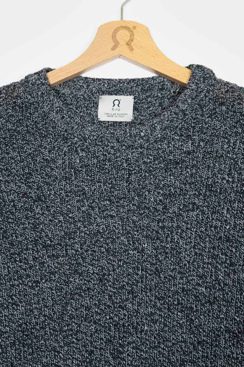 Rifò COSIMO Maglia Uomo Cotone Jeans Rigenerato Vendite stagionali