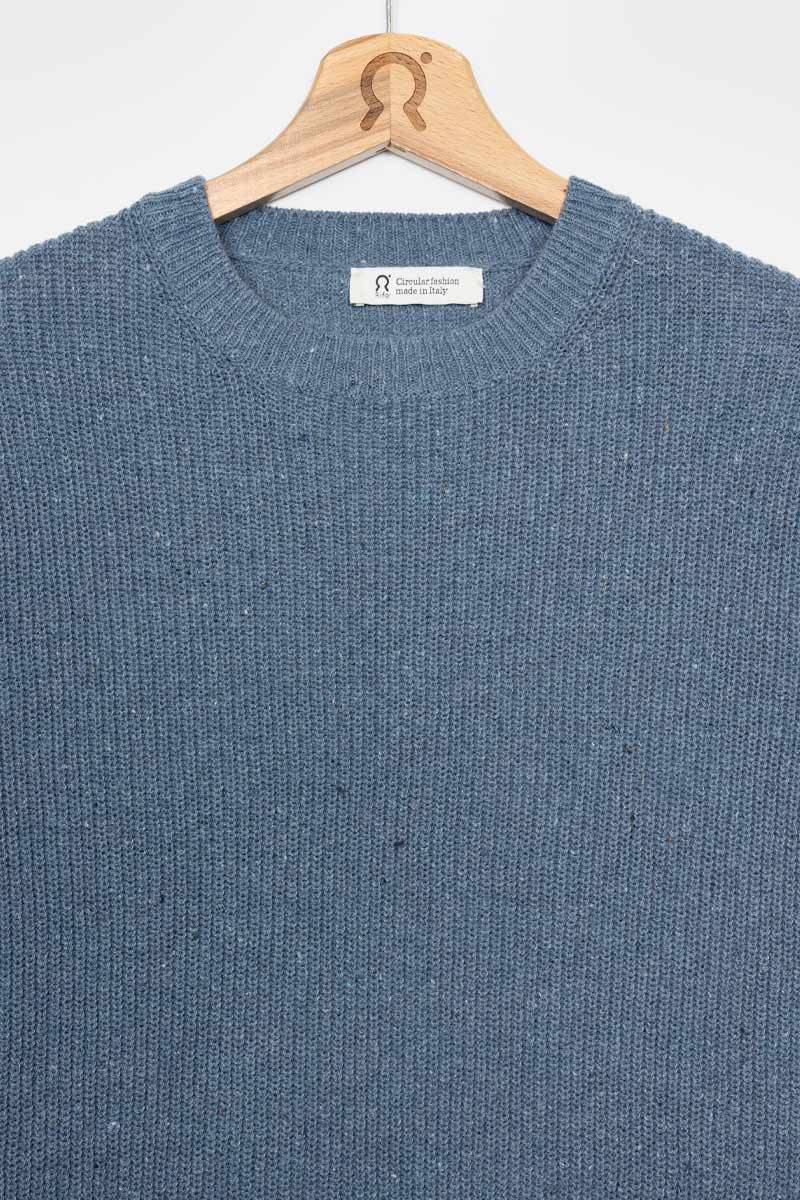 Rifò VITTORIO Maglia Girocollo Uomo Cotone Jeans Rigenerato Offerta San Valentino