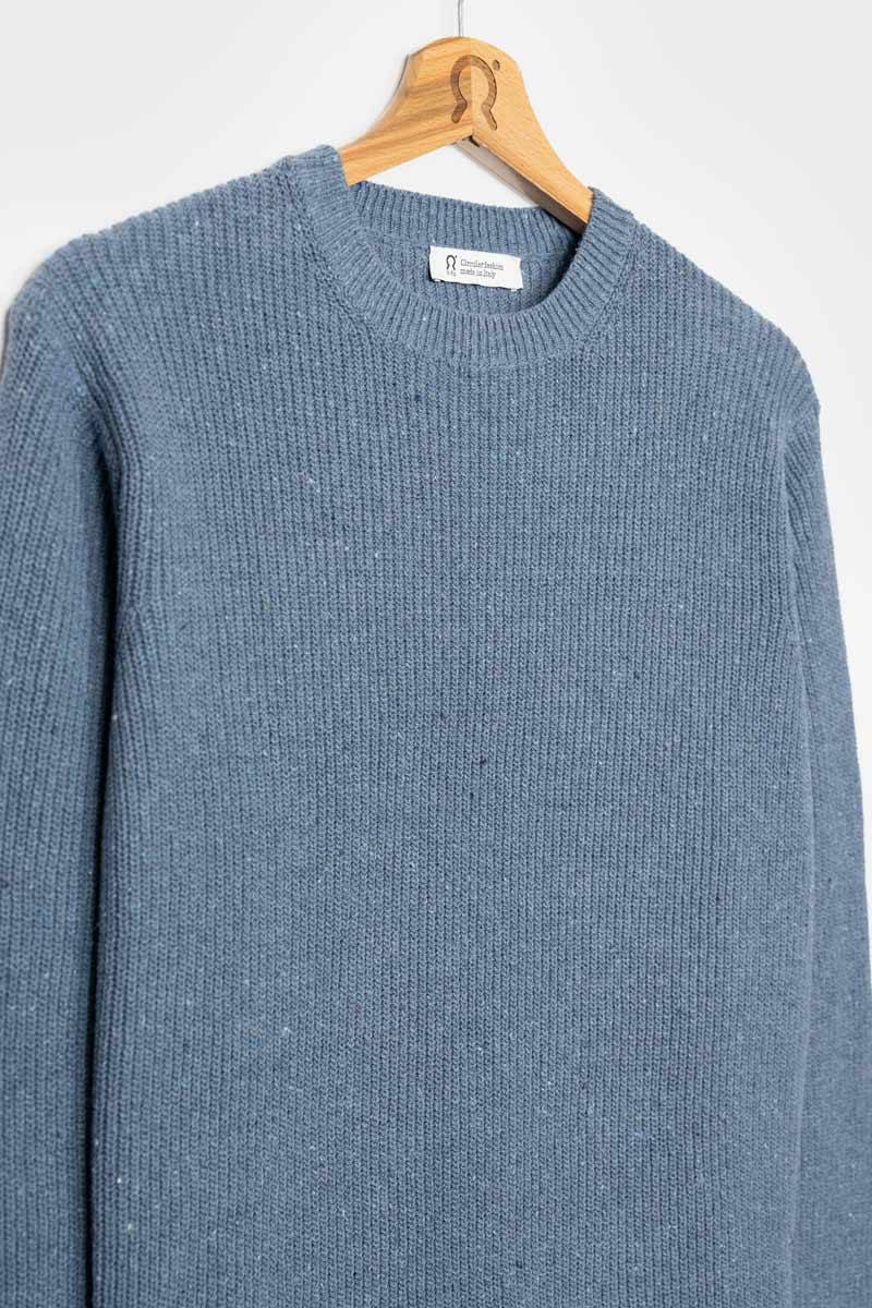 Rifò VITTORIO Maglia Girocollo Uomo Cotone Jeans Rigenerato Offerta San Valentino