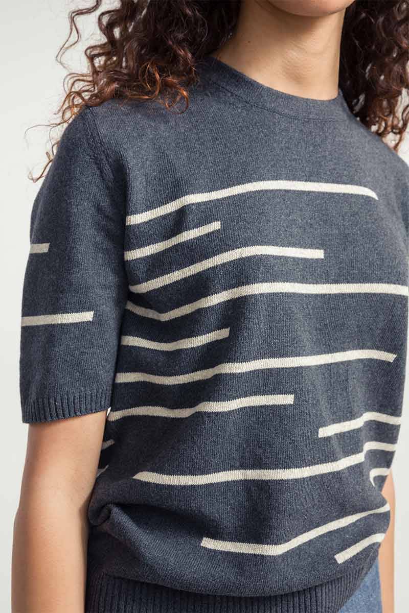 Rifò CLIO Maglia Donna Righe Cotone Rigenerato Liquidazione