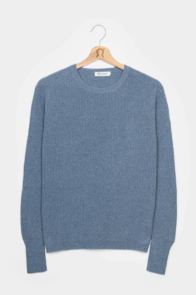 Rifò RACHELE Maglia Girocollo Donna Cotone Jeans Rigenerato Vendita