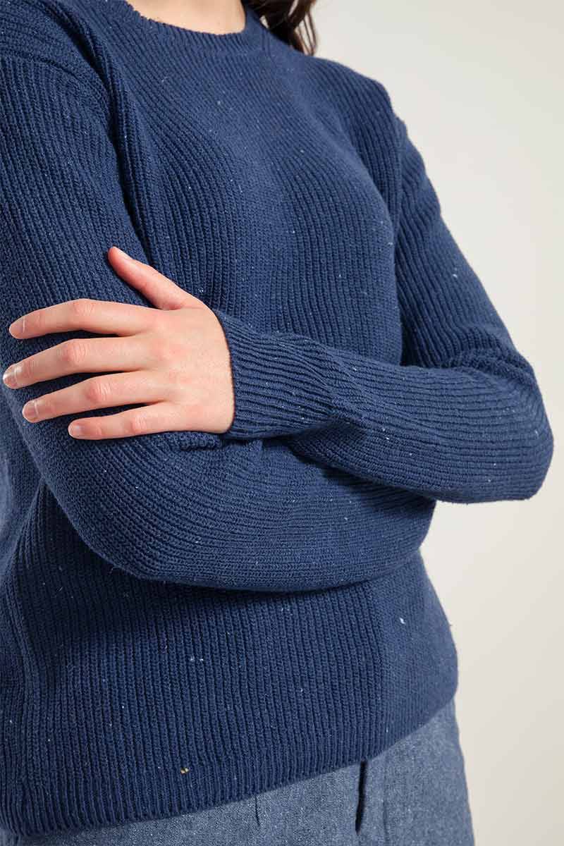 Rifò RACHELE Maglia Girocollo Donna Cotone Jeans Rigenerato Promozione