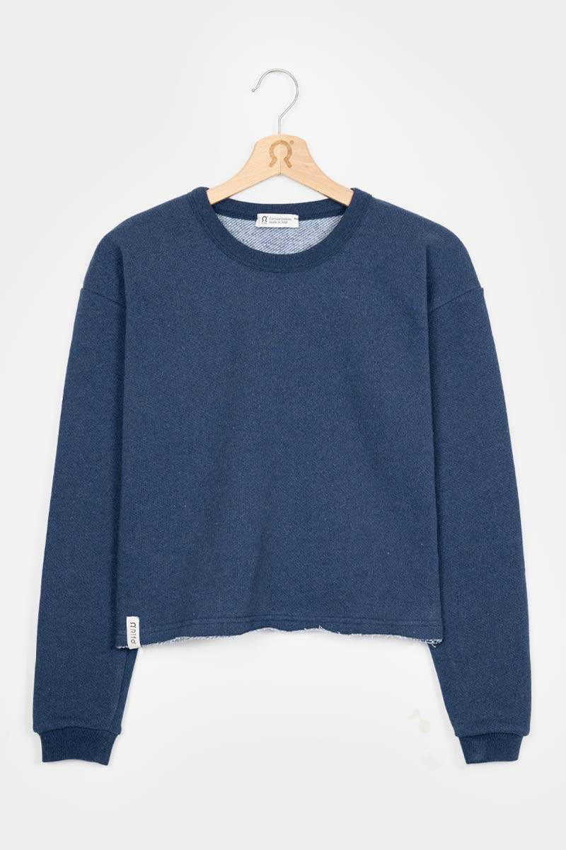 Rifò MARY Felpa Donna Cotone Jeans Rigenerato Spedizione Gratuita