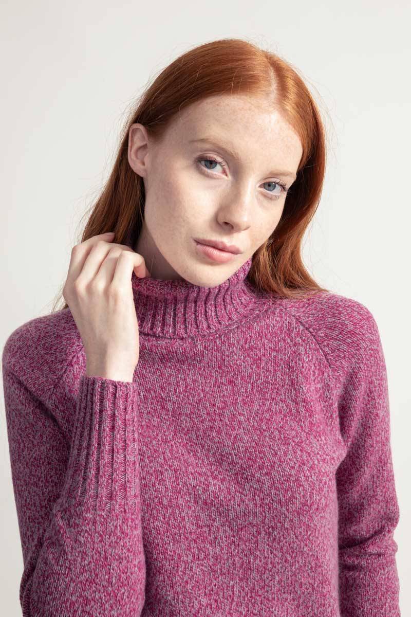 Rifò SUSANNA Maglia Collo Alto Donna Cashmere Rigenerato Qualità Garantita