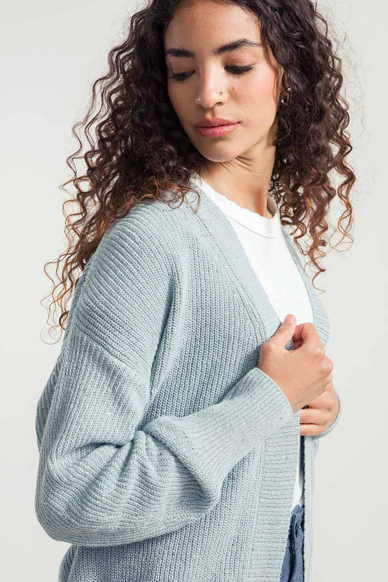 Rifò CARA Cardigan Donna Cotone Jeans Rigenerato Vendita Calda