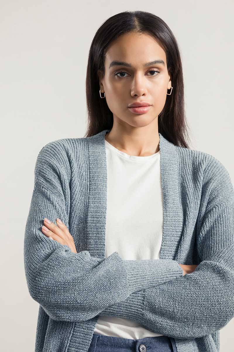 Rifò CARA Cardigan Donna Cotone Jeans Rigenerato Vendita Economica