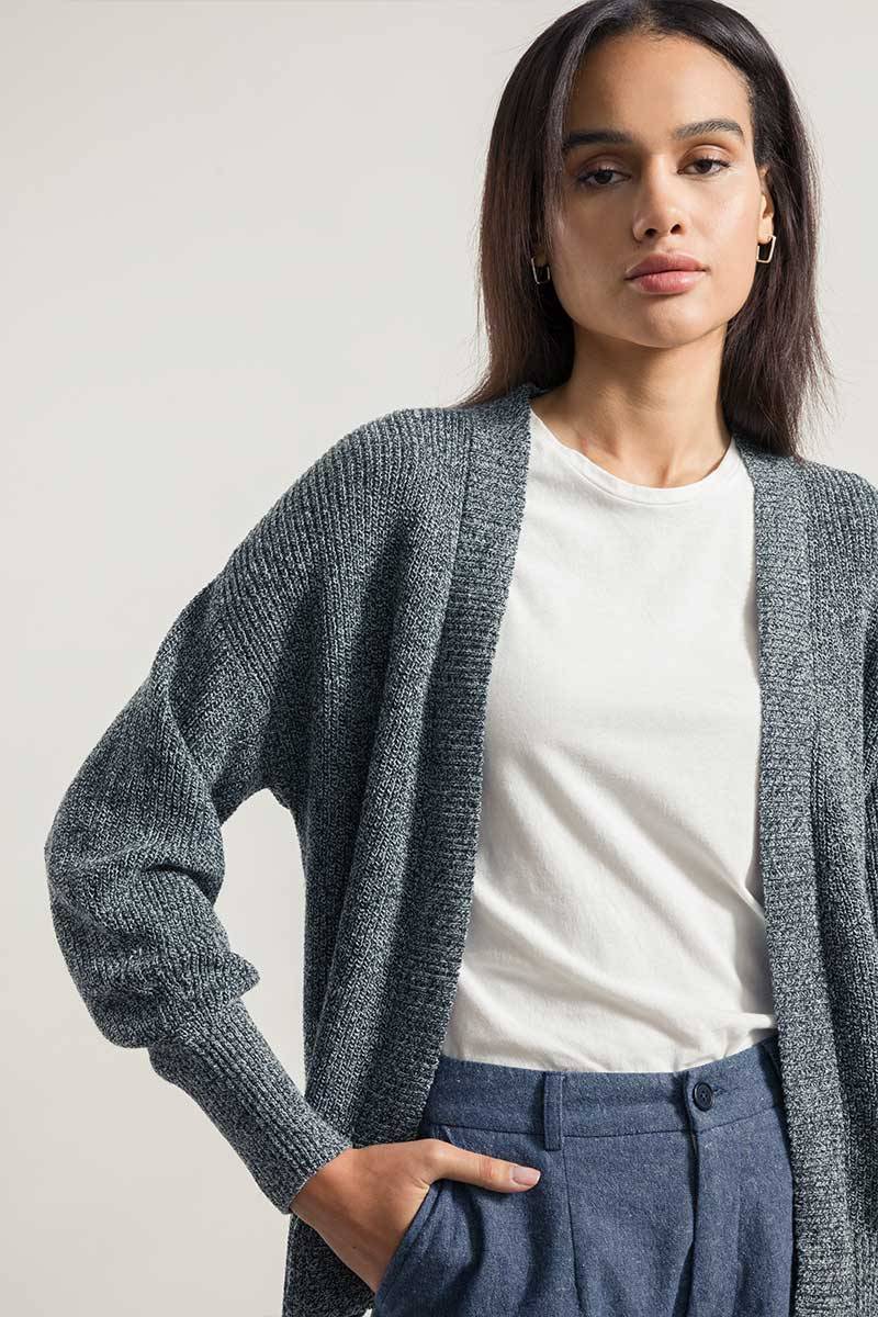 Rifò CARA Cardigan Donna Cotone Jeans Rigenerato Saldi Di Fabbrica