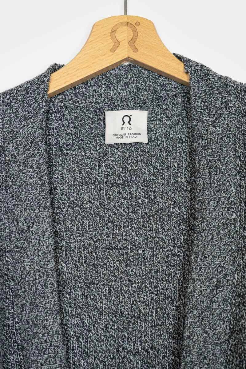 Rifò CARA Cardigan Donna Cotone Jeans Rigenerato Saldi Di Fabbrica