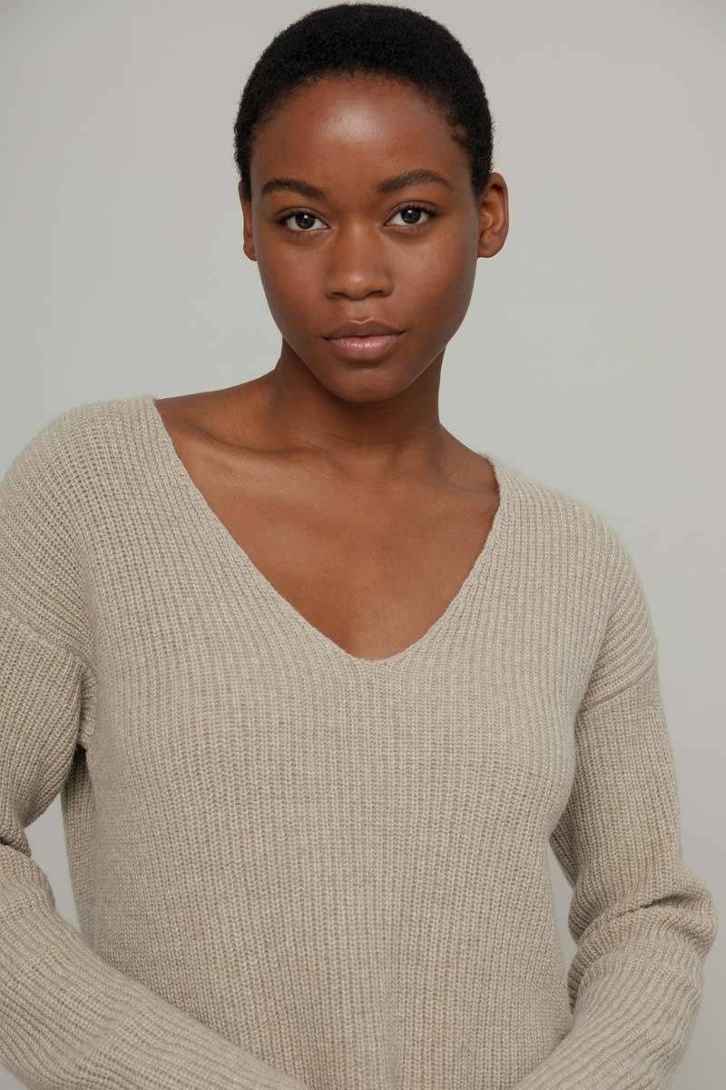 Rifò ESTER Maglia Scollo a V Donna Cashmere Offerta Pasqua