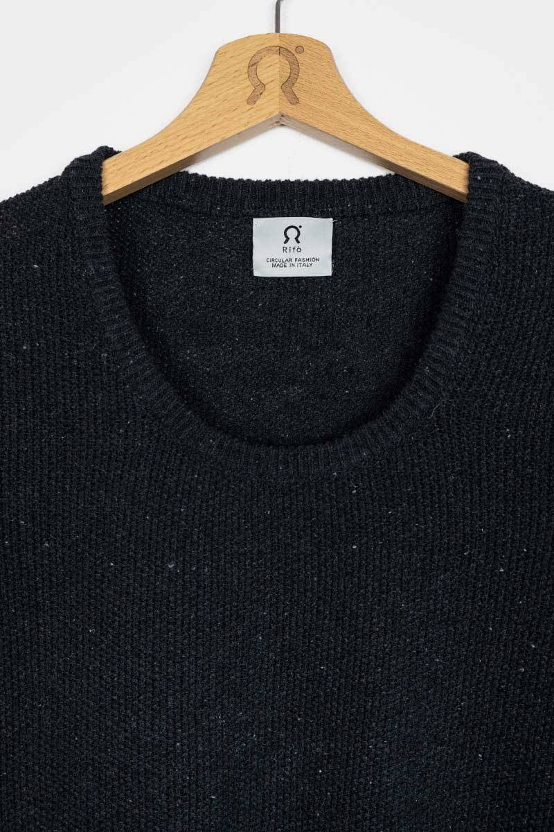 Rifò GRAZIA Maglia Donna Cotone Jeans rigenerato Promozione temporanea