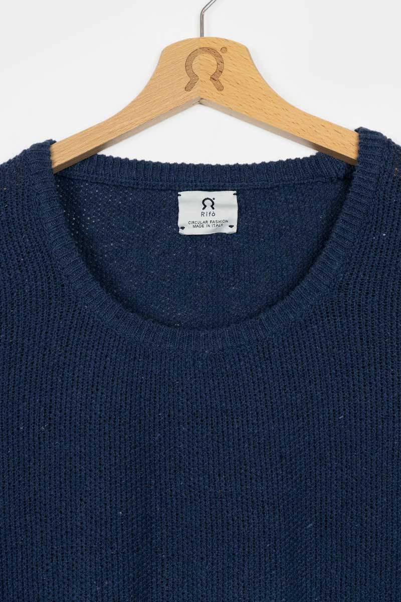 Rifò GRAZIA Maglia Donna Cotone Jeans rigenerato Fino al 50% di sconto