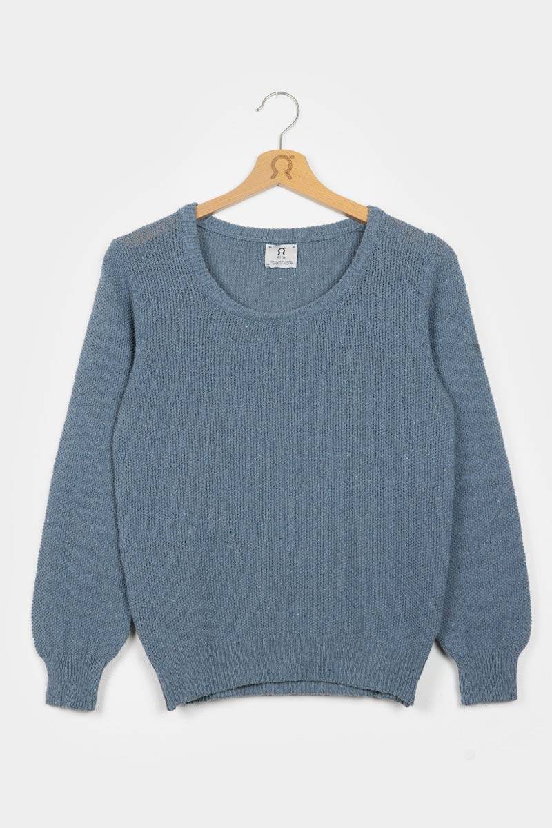 Rifò GRAZIA Maglia Donna Cotone Jeans rigenerato Fino al 60% di sconto