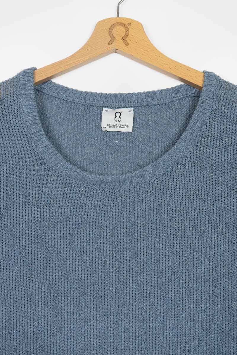 Rifò GRAZIA Maglia Donna Cotone Jeans rigenerato Fino al 60% di sconto