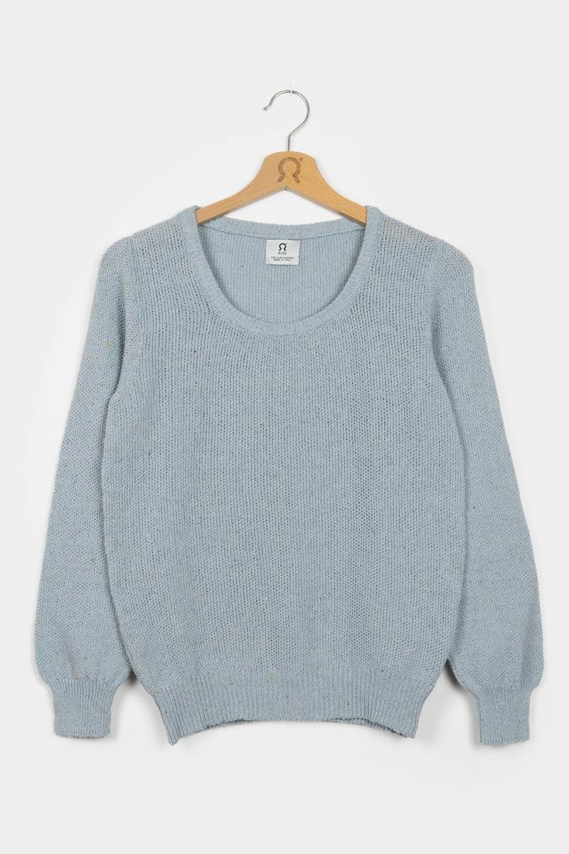Rifò GRAZIA Maglia Donna Cotone Jeans rigenerato Fino al 65% di sconto