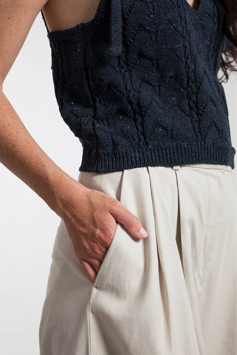 Rifò RENÉ Top Donna Cotone Jeans Rigenerato Offerta speciale della fabbrica