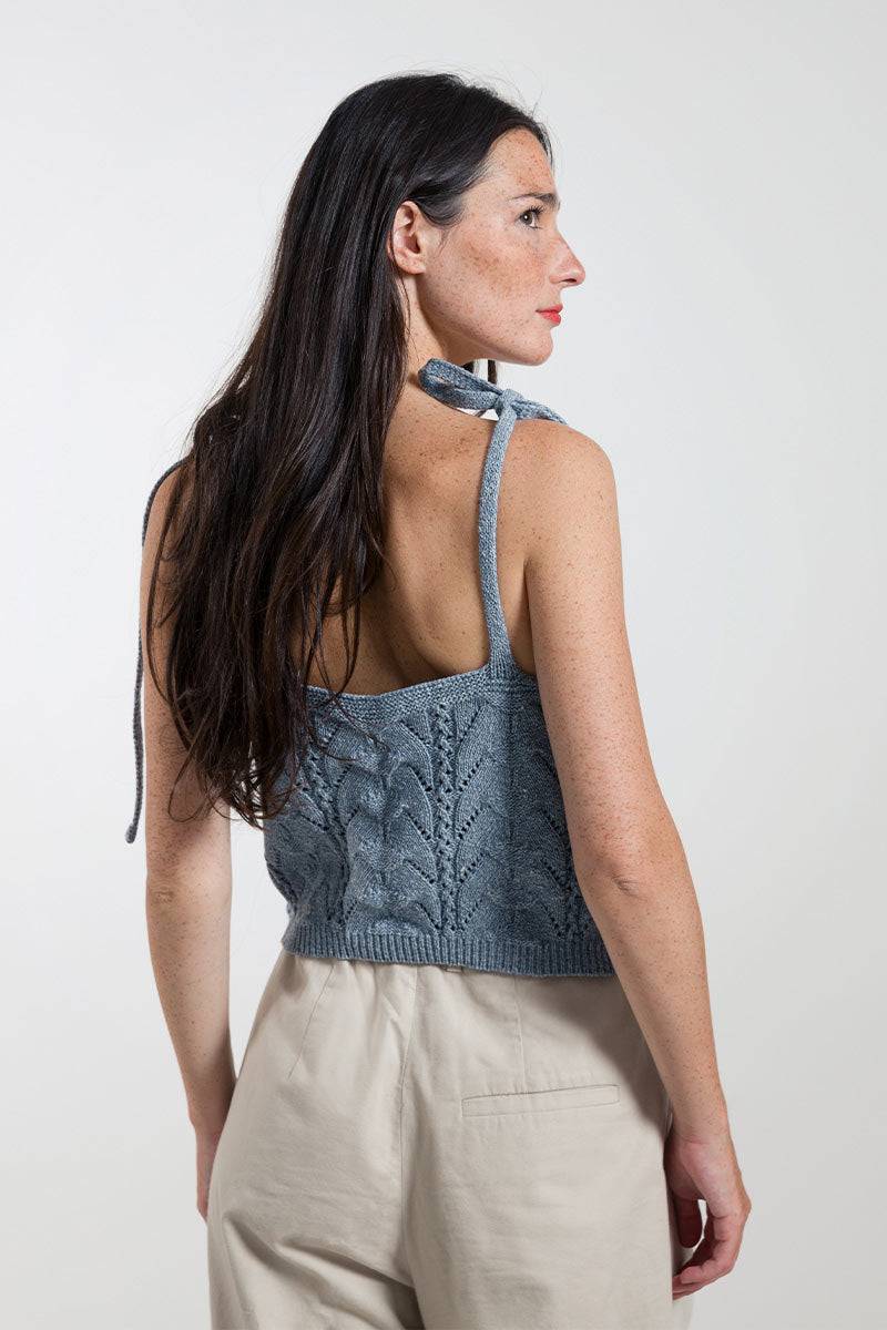 Rifò RENÉ Top Donna Cotone Jeans Rigenerato Sostegno trimestrale