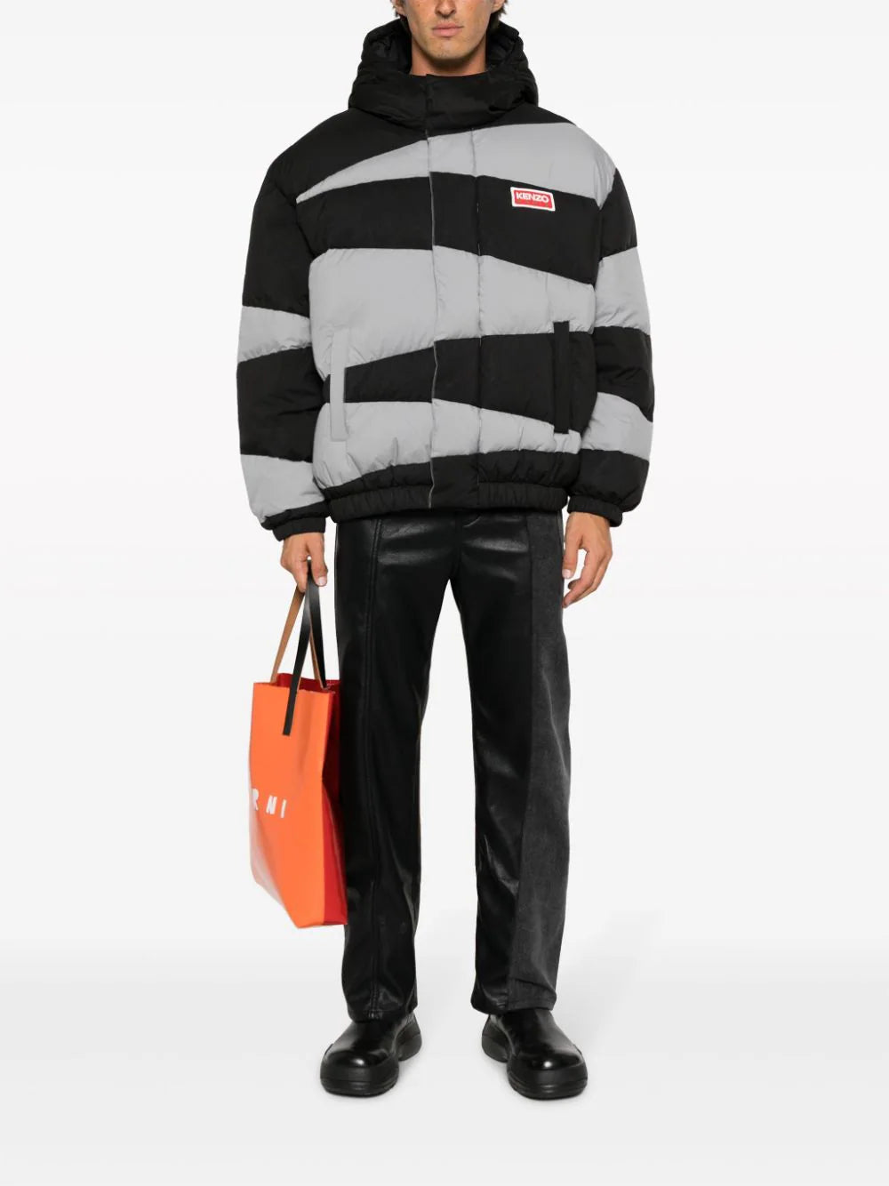 KENZO 'kenzo dazzle stripe' hooded parka Negozio online di fabbrica