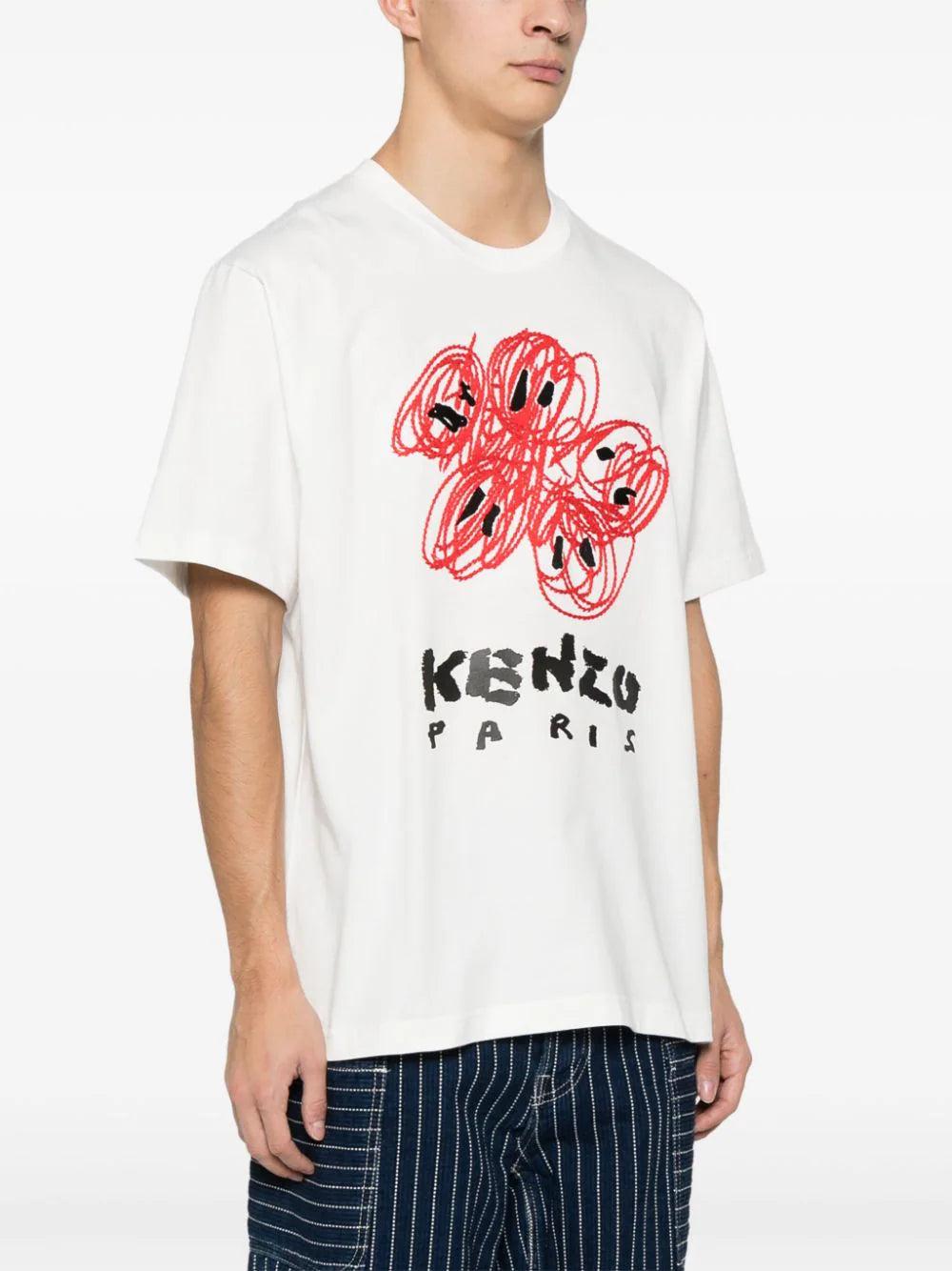 KENZO 'kenzo drawn varsity' t-shirt Comprare a buon mercato