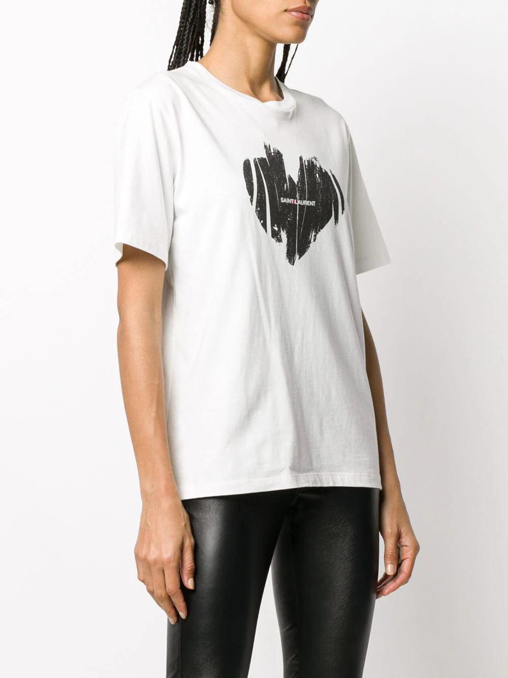 Saint Laurent "saint laurent" heart t-shirt Promozione temporanea