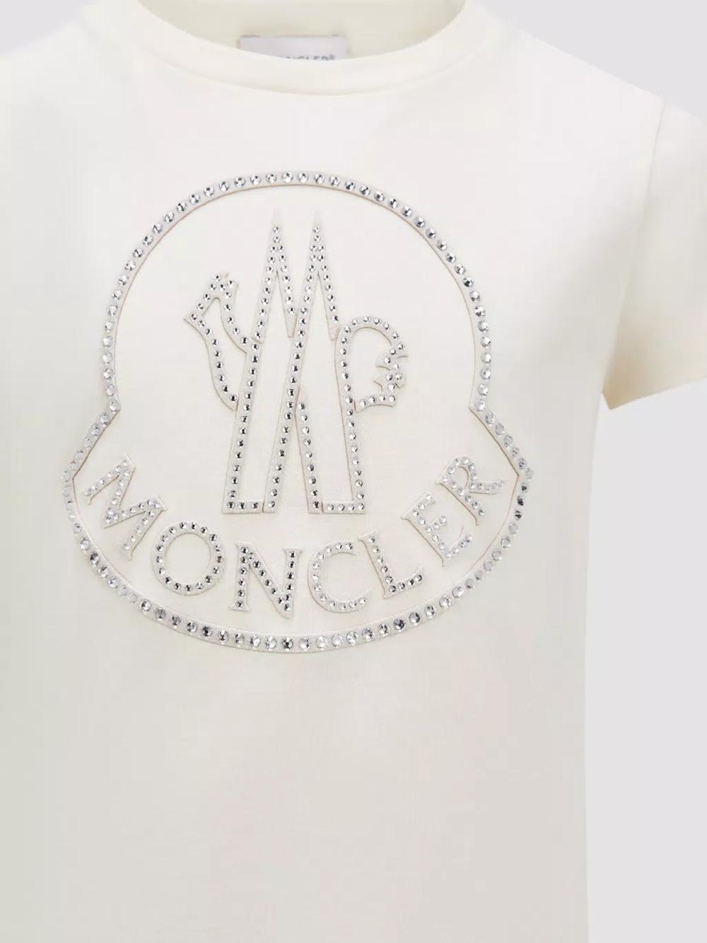 MONCLER Kids T-shirt with crystal logo Offerta speciale