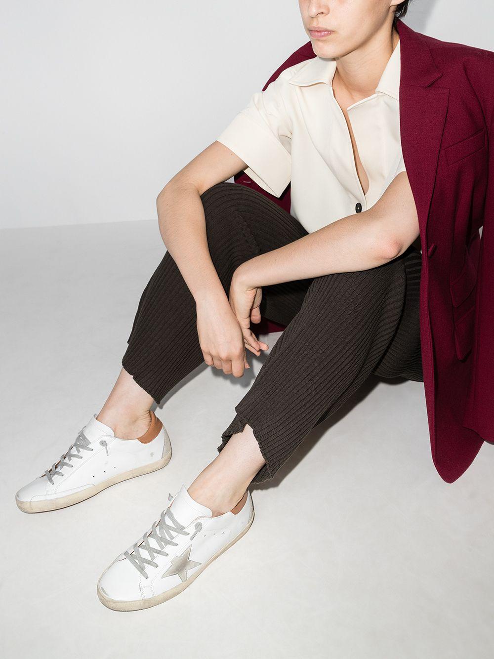 Golden Goose Super-star with suede star and brown heel tab Vendita Calda