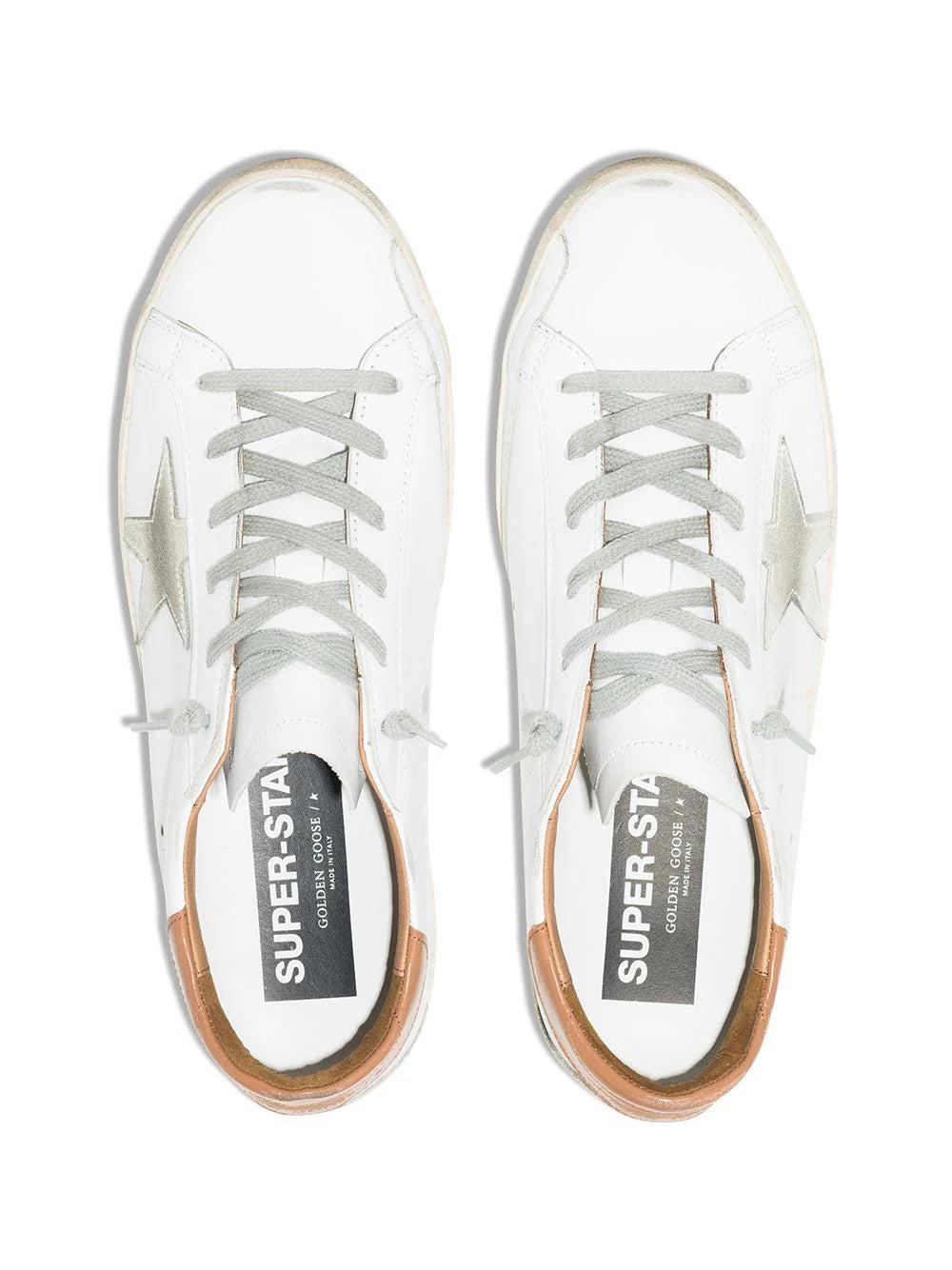 Golden Goose Super-star with suede star and brown heel tab Vendita Calda