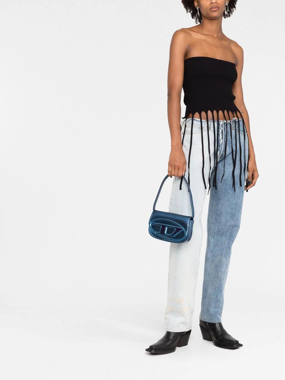 DIESEL 1dr-iconic shoulder bag in mirrored leather Outlet