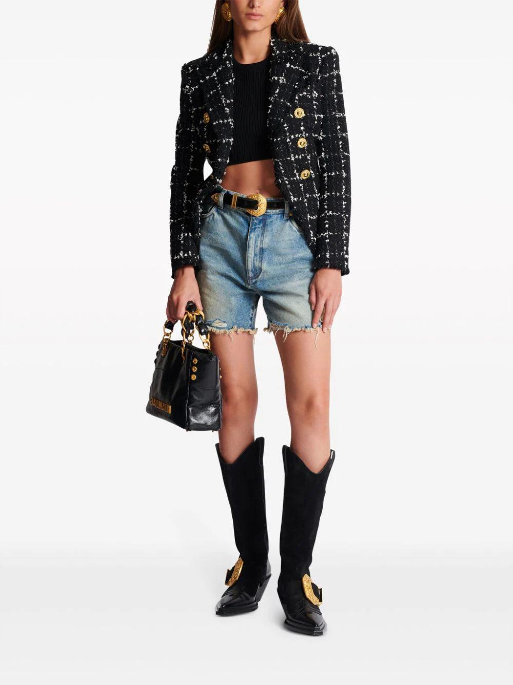 BALMAIN 3-button fine knit top Vendite Flash