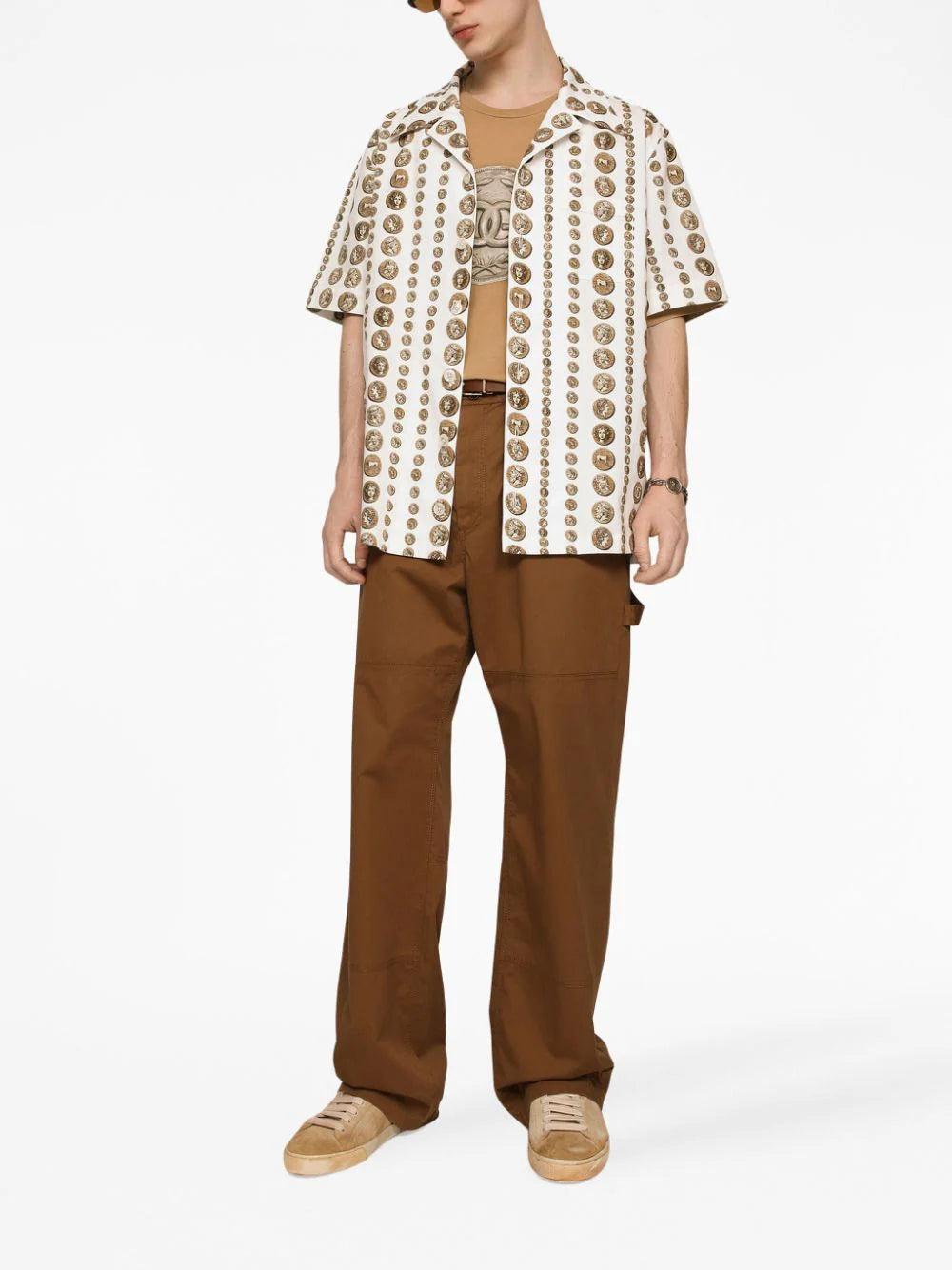Dolce & Gabbana Worker pants with brand plate Fornitura limitata