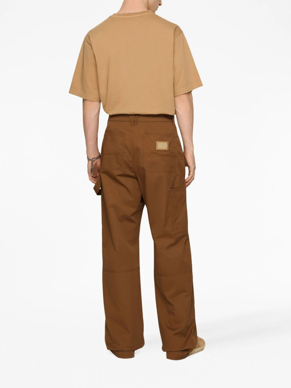Dolce & Gabbana Worker pants with brand plate Fornitura limitata